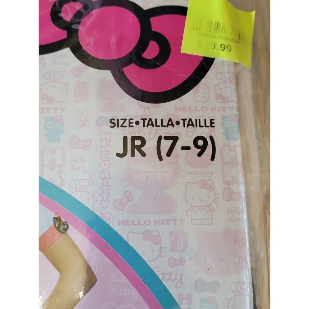 Hello‎ Kitty Costume Girls Sz Tall Jr. 7-9 Dress with Kitty Ear And Glasses